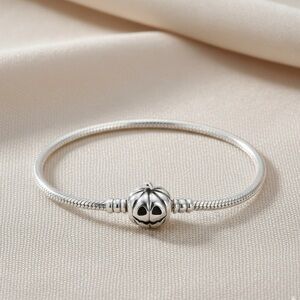 Silver Pumpkin Charm Bracelet